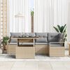 vidaXL Tuin Sofa Set met opslag 6 pcs Beige Poly riet
