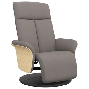 vidaXL Fauteuil verstelbaar met voetensteun stof taupe