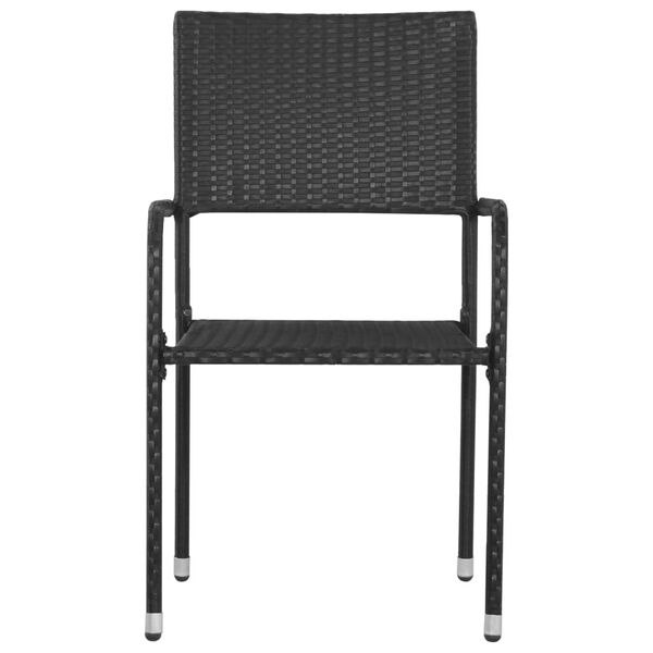 vidaXL Tuinstoelen 6 st stapelbaar poly rattan zwart