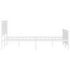 vidaXL Bedframe met hoofd- en voeteneinde metaal wit 150x200 cm
