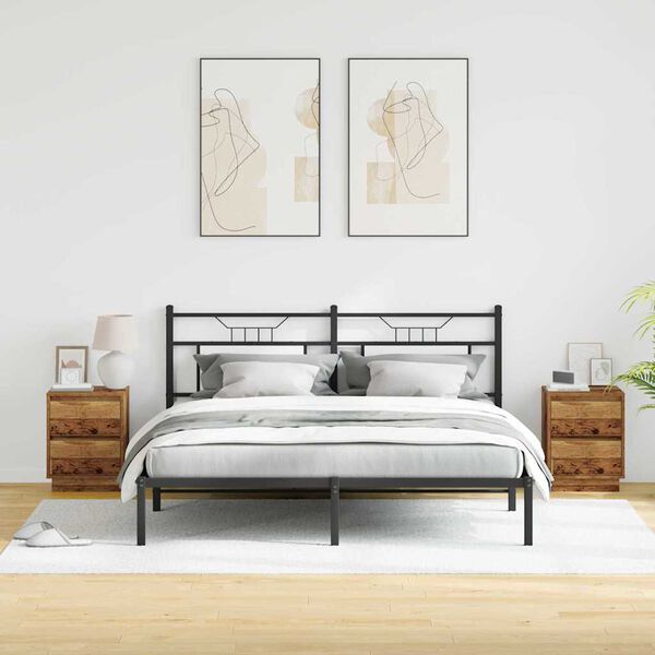 vidaXL Nachtkastje 2 pcs Oudhout 39 x 34,5 x 50 cm Bewerkt hout