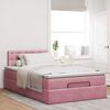vidaXL Ottoman bed met matras en LED's 120x200cm fluweel roze