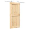 vidaXL Schuifdeur Natuurlijk en Wit 90 x 210 cm Massief Grenenhout