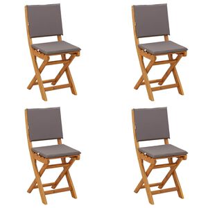 vidaXL Bistrostoelen voor buiten 4 st Donkergrijs Massief Acaciahout