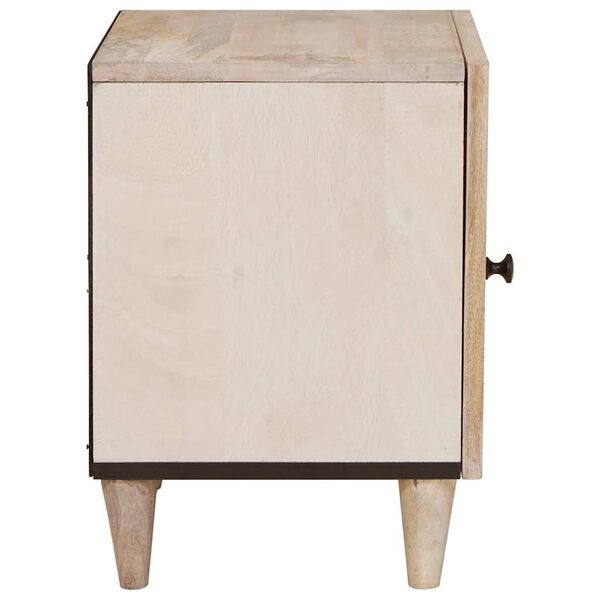 vidaXL Nachtkastje Beige 40 x 33 x 46 cm Massief acaciahout