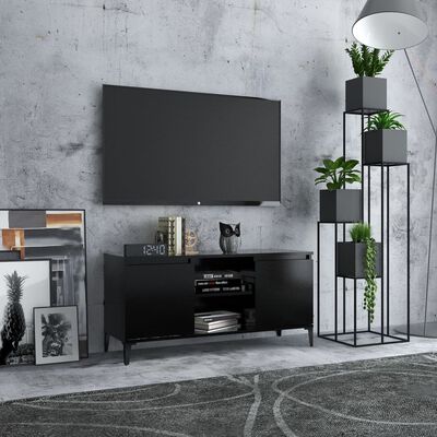 Waar In tegenspraak Elasticiteit vidaXL Tv-meubel met metalen poten 103,5x35x50 cm zwart online kopen |  vidaXL.be