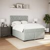 vidaXL Boxspring met matras fluweel lichtgrijs 140x190 cm