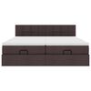 vidaXL Ottoman bed met matrassen en LED's 200x200cm stof donkerbruin