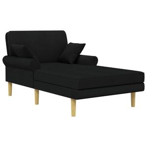 vidaXL Chaise longue Zwart Stof
