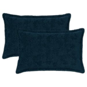 vidaXL Kussensloop 2 st HOUTEN Marineblauw 30 x 50 cm Nep Konijnenbont