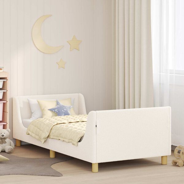 vidaXL Bedframe voor kinderen met hoofdbord Cr&egrave;me 90 x 190 cm