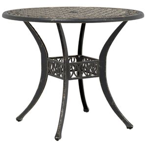 vidaXL Tuintafel &Oslash; 90x75 cm gietaluminium bronskleurig