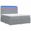 vidaXL LED Boxspring Bed met Matras Lichtgrijs 200 x 200 cm Stof