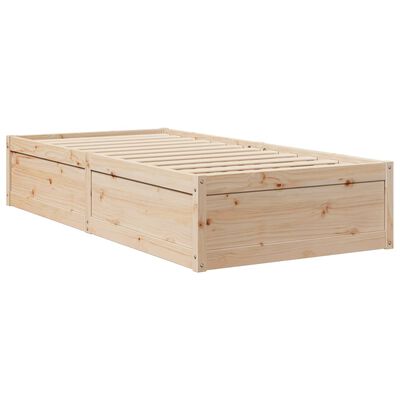 vidaXL Bed met matras massief grenenhout 100x200 cm