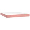 vidaXL Boxspring met matras en LED fluweel roze 180x200 cm