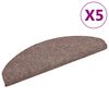 vidaXL Trapmatten Zelfklevend 5 stuks 65x21x4 cm lichtbruin Halfrond Groot