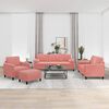 vidaXL 4-delige Loungeset met sierkussens en kussens fluweel roze