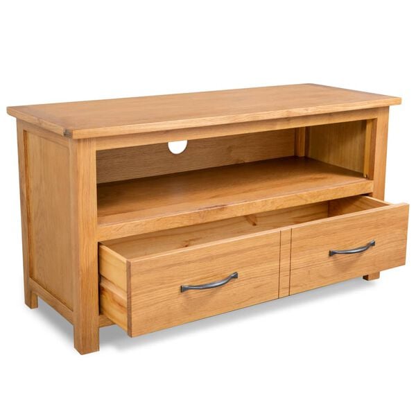 vidaXL Tv-meubel 90x35x48 cm massief eikenhout