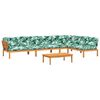 vidaXL 5-delige Loungeset pallet met kussens massief acaciahout