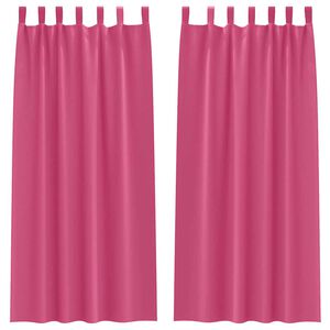 vidaXL Zwart-out Gordijnen met Ringen 2 st Felroze 225 x 140 cm