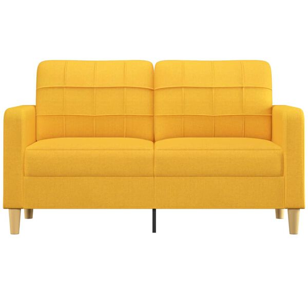 vidaXL Tweezitsbank 140 cm stof lichtgeel