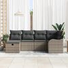 vidaXL Tuin Sofa Set met kussen met opslag 6 pcs Grijs Poly riet