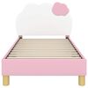 vidaXL Bedframe voor kinderen met hoofdbord Roze 80 x 160 cm PU