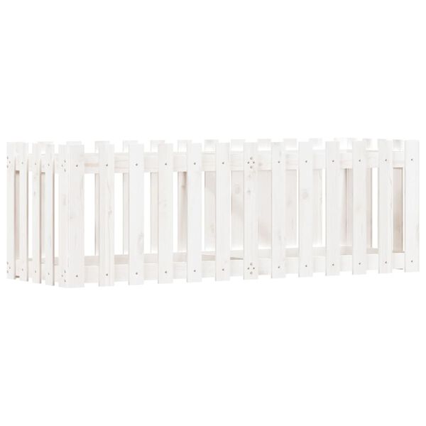 vidaXL Plantenbak verhoogd hekontwerp 150x50x50 cm grenenhout wit