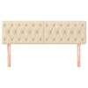 vidaXL Hoofdborden 144x7x78/88 cm stof cr&egrave;mekleurig