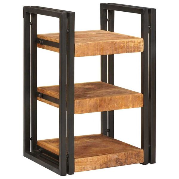 vidaXL Nachtkastje 2 pcs Bruin en zwart Massief Mango Hout