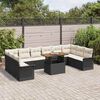 vidaXL Tuin Sofa Set met kussen 11 pcs Zwart en cr&egrave;me