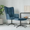 vidaXL Relaxstoel met voetenbank fluweel blauw