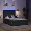 vidaXL Opbergbed met LED met matras Donkergrijs 140 x 200 cm Fluweel