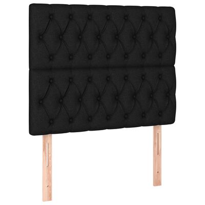 vidaXL Boxspring met matras en LED stof zwart 120x200 cm