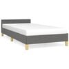 vidaXL Bedframe zonder matras 100x200 cm stof donkergrijs