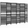 vidaXL Kamerscherm 6 panelen poly rattan zwart