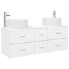 vidaXL Badkamermeubelset 3 st Wit 49,5 x 44,5 x 65,5 cm Bewerkt hout