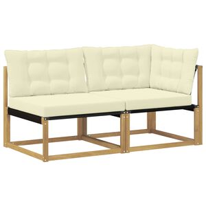 vidaXL Sectie Sofa Eenheden met kussen Wit 162,5 x 83 x 73 cm