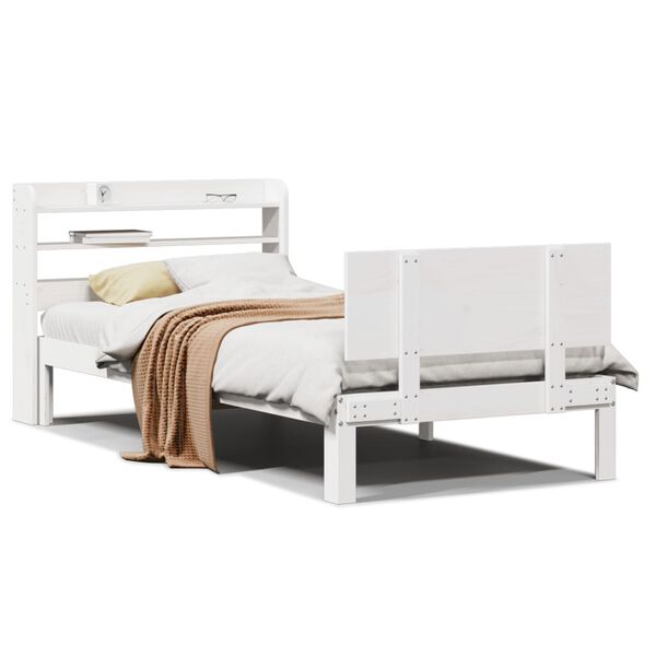 vidaXL Bedframe met hoofdeinde zonder matras 90x190 cm wit