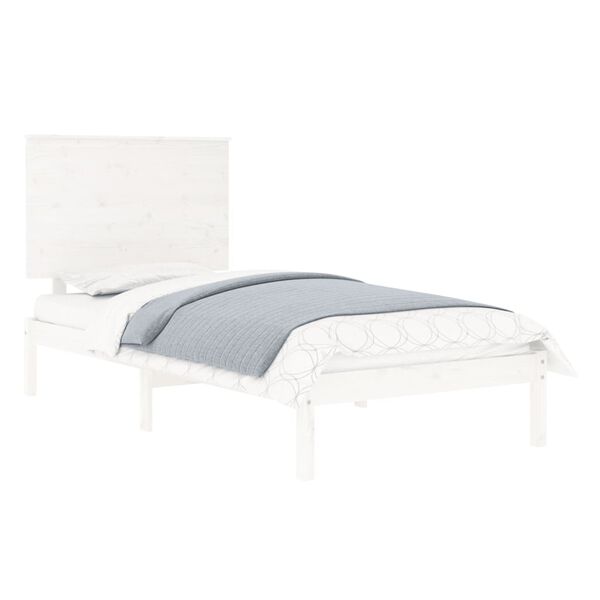 vidaXL Bedframe zonder matras massief grenenhout wit 90x200 cm