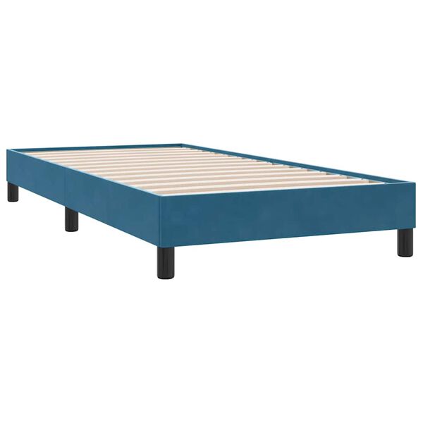 vidaXL Boxspring met matras fluweel donkerblauw 80x210 cm