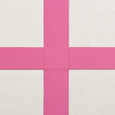 vidaXL Gymnastiekmat met pomp opblaasbaar 300x100x20 cm PVC roze