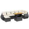 vidaXL 8-delige Loungeset met kussens poly rattan zwart