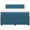 vidaXL Boxspring met matras fluweel blauw 160x200 cm