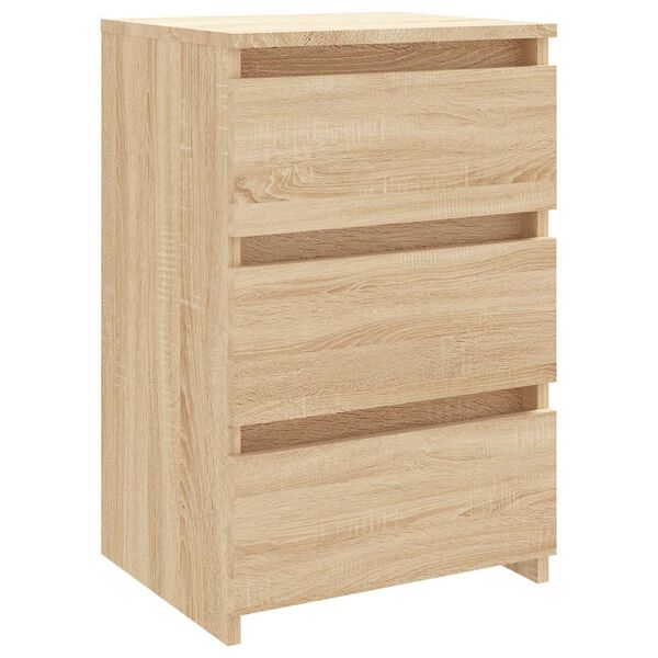 vidaXL Nachtkastjes 2 st 40x35x62,5 cm bewerkt hout sonoma eikenkleur
