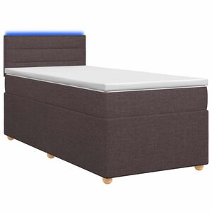 vidaXL Boxspringbed met matras Donkerbruin 90 x 190 cm Stof