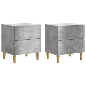 vidaXL Nachtkastje 2 pcs Betongrijs 43 x 34,5 x 48 cm Bewerkt hout