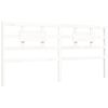 vidaXL Bedframe met hoofdbord massief hout wit 200x200 cm