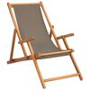 vidaXL Strandstoel Taupe Massief Teakhout