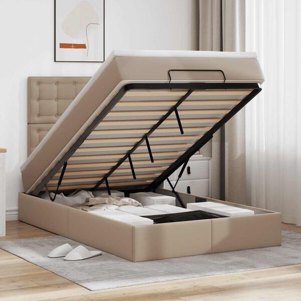 vidaXL Ottoman bed met matras en LED's 120x190 cm kunstleer